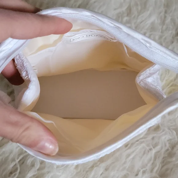 Vintage Jessica Mcclintock Embroidered Lace Zippered Pouch Small Bridal Clutch - Picture 12 of 12